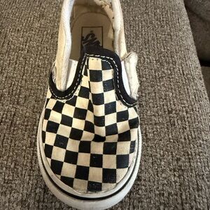 Vans Black and Cream Checkerboard Sneakers